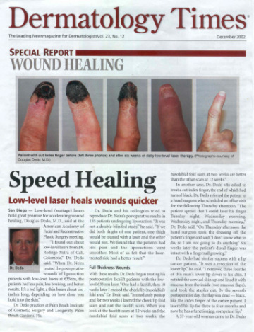 Dermatology Times special report on wound healing with low level cold laser